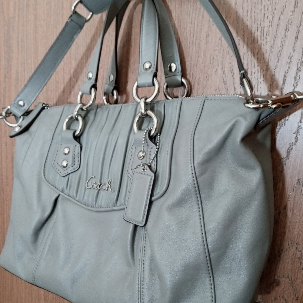 Coach Leather Ashely Satchel Charcoal